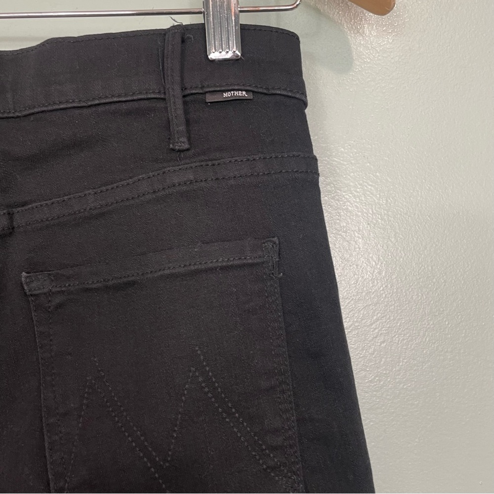 MOTHER The Hustler Ankle Fray Not Guilty Black Size 27 Straight - Picture 10 of 14